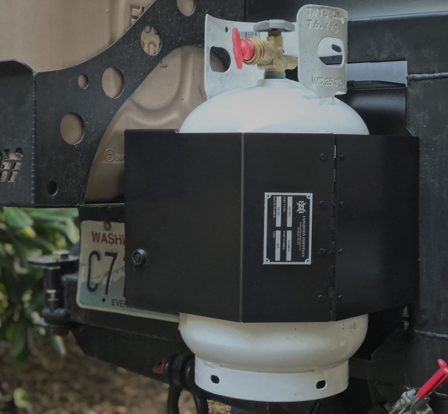 Propane Bottle Quick Mount by Expedition Essentials mounted