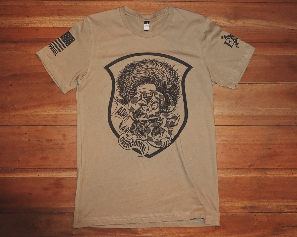 Short Sleeved Psycho Squirrel Tee (Cayote)